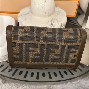 Fendi Brown and Black Wallet
